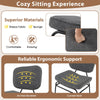 Upholstered Accent Chair with Sponge Padding and Adjustable Foot Pads-Grey