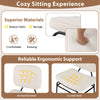Upholstered Accent Chair with Sponge Padding and Adjustable Foot Pads-White