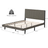 Upholstered Bed Frame Wooden Slats Support Mattress Foundation