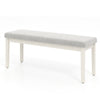 Upholstered Dining Bench Shoe Bench with Rubber Wood Legs and 300 KG Max Load-Light Grey