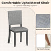 Upholstered Dining Chairs Set of 4 with Soft Padded Seat-Light Grey