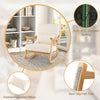 Upholstered Rocking Chair Modern Rocker with Rubber Wood Frame-Beige