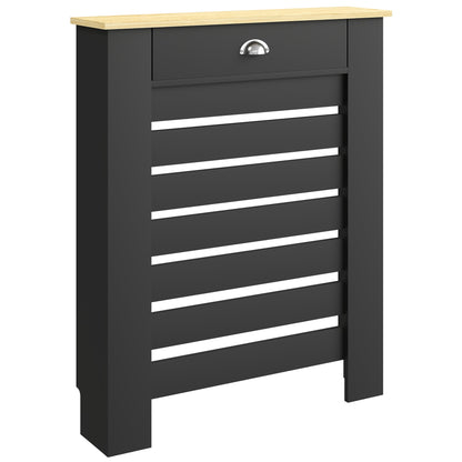 HOMCOM غطاء مشعاع 95.5 ارتفاع × 78 عرض سم، مع درج - أسود
