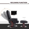 HOMCOM Recliner Chair With footstool, Recliner Armchair up to 130kg Weight Capacity, 135Â° Reclining Swivel Sofa Chair, PU Leather Ergonomic Couch Bed with Swivel Wood Base for Living Room, Black