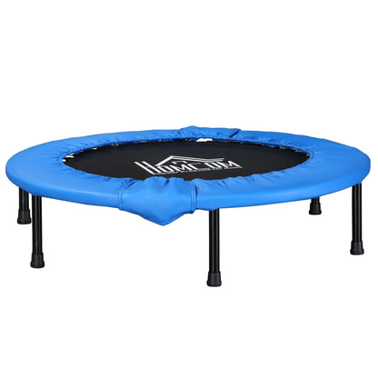 HOMCOM a96cm Mini Fitness Trampoline Home Gym Yoga Exercise Rebounder Indoor Outdoor Jumper with Safety Pad, Support Up to 100 KG, Blue and Black