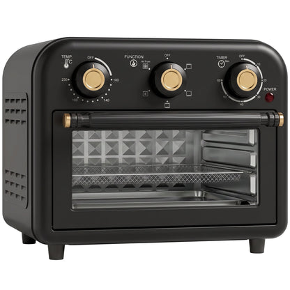 HOMCOM Air Fryer Toaster Oven, Convection Countertop Oven, with Adjustable Temperature and Timer, 12 L, Black