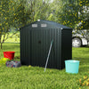 Utility Tool House Garden Storage Shed with Sloping Roof and Air Vents-Grey