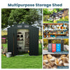 Utility Tool House Garden Storage Shed with Sloping Roof and Air Vents-Grey