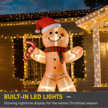 HOMCOM 8ft Christmas Inflatable Gingerbread Man in Yellow