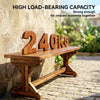 Outsunny Rustic Wooden Garden Bench, Backless Outdoor Bench Patio Loveseat with X-Shape Base for Porch, Park, Carbonised Finish