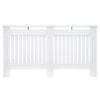 HOMCOM Slatted Radiator Cover Painted Cabinet MDF Lined Grill in White (152L x 19W x 81H cm)