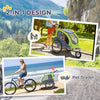 PawHut Dog Bike Trailer Pet Stroller Cart Carrier for Bicycle 360Â° Rotatable with Reflectors 3 Wheels Hitch Coupler Push/ Pull/ Brake Water Resistant Green