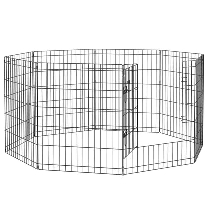 PawHut 8 Panel DIY Dog Pen with Door, for Dogs, Small Animals, Indoor/Outdoor Use, 76cm High