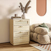 HOMCOM Chest of Four Rattan Weave Panel Drawers - Wood-Effect
