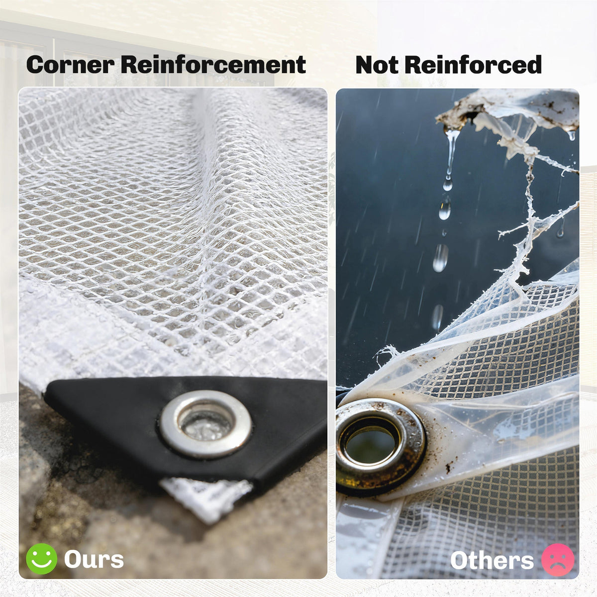 Outsunny 3 x 5m Waterproof Tarpaulin, Heavy Duty 140GSM Tear-Resistant PE Tarp with Reinforced Grommets, UV Protected Cover