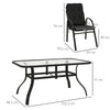 Outsunny Seven-Piece Garden Dining Set with Cushions - Black