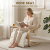 HOMCOM Modern Accent Chair, Leisure Lounge Chair Armchair with Footrest, Plush Cushion, Curved Legs and Arms, Cream White