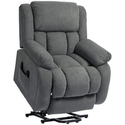 HOMCOM Recliner Armchair Lift Chair, Electric Recliner Chair with Vibration Massage and Heat, Wide Seat, USB Port, Grey