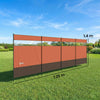 Outsunny Camping Windbreaker with Clear Windows and Steel Poles, for Beach Caravan Campervan, 725 x 140cm, Orange