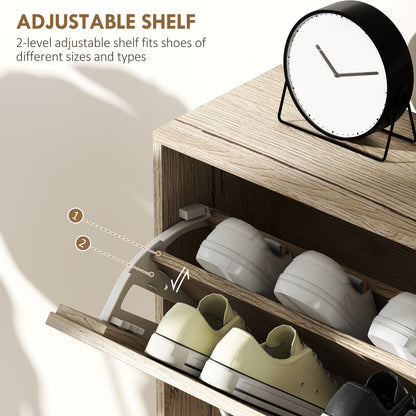 HOMCOM 12-Shoe Flip Drawer Storage Cabinet