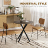 HOMCOM 80cm Industrial Round Dining Table - Brown