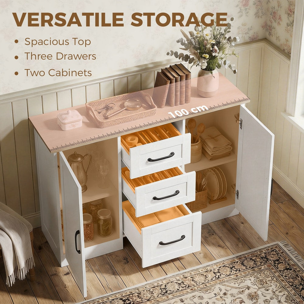 HOMCOM Sideboard Storage Cabinet in White