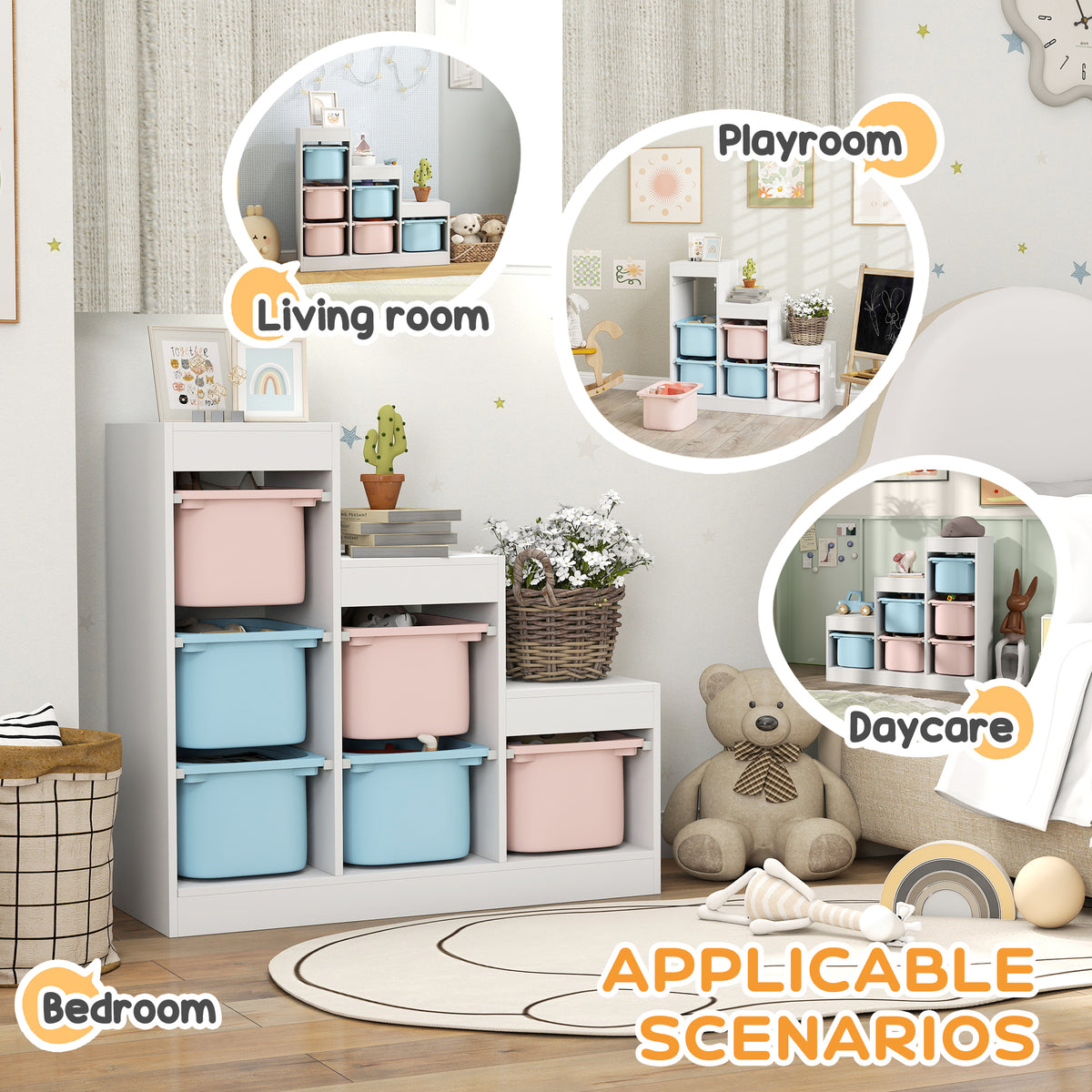 AIYAPLAY Toy Storage Organiser in Blue and Pink