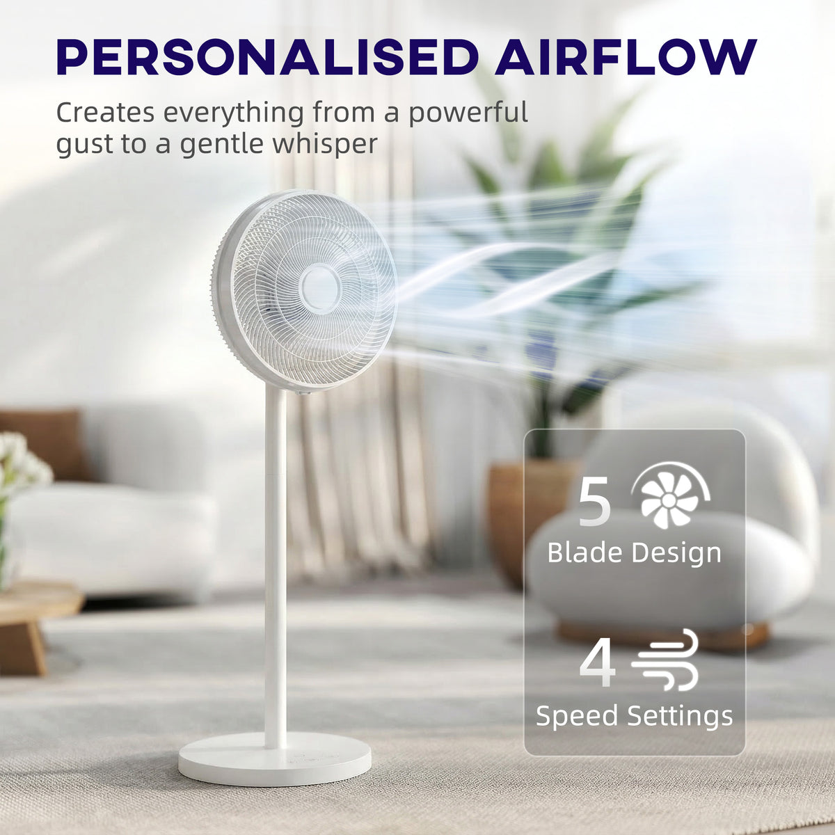 HOMCOM 40 cm Standing Fan in White