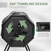 Outsunny 160L 360 Rotating Dual Chamber Composter - Black