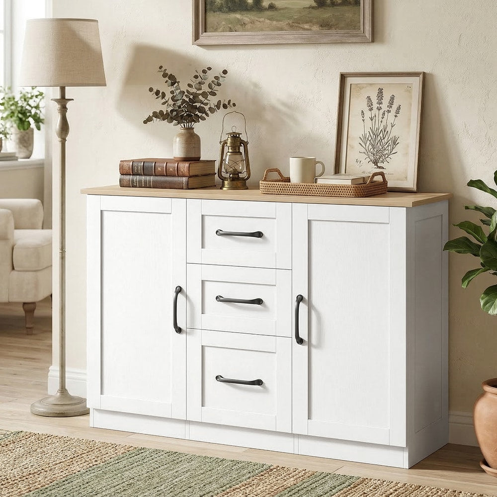 HOMCOM Sideboard Storage Cabinet in White