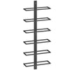 HOMCOM Wall Mounted Wine Rack, 6 Tier Metal Wine Display Rack, Storage Holder for Kitchen, Black