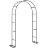 Outsunny Garden Arch, 2.4 m High x 1.5 m Wide Metal Garden Trellis for Climbing Plants, Outdoor Wedding Arch for Bridal, Black