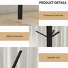 HOMCOM Freestanding Metal Coat Rack Stand 9 Hooks Clothes Tree with 1 Shelf Hat Display Hall Tree Hanger Bag Umbrella Hanging Organiser Black