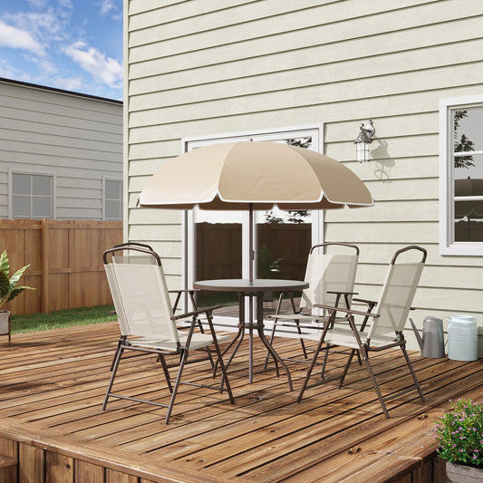 Outsunny Garden Patio Texteline Folding Chairs Plus Table