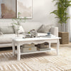 HOMCOM White Coffee Table Wood Cocktail Tea Centre Table with Storage Shelf for Living Room Reception Room, 94L x 44W x 42H cm