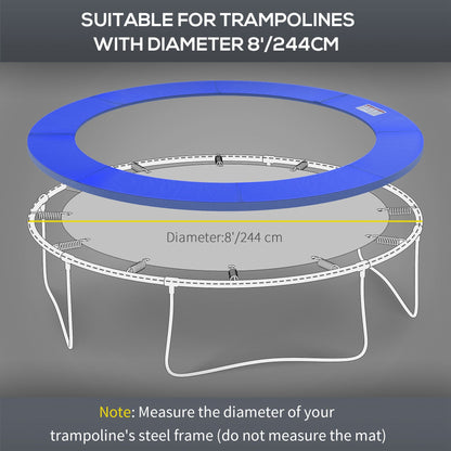 HOMCOM a244cm Trampoline Pad Pads Replacement Trampoline Accessories Safety Surround Pads Padding - 8ft Blue