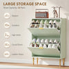 HOMCOM Elegant Two-Drawer Shoe Cabinet - Light Green