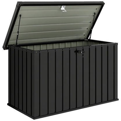 Outsunny 400L Galvanised Steel Garden Storage Box, Black