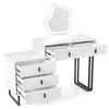 Vanity Desk with Mirror and Lights 3 Lighting Modes Adjustable Brightness-White