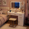 Vanity Desk with Mirror and Lights Makeup Table Set with LED Mirror-White