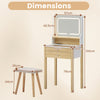 Vanity Desk with Mirror and Lights Small Makeup Table with 3 Light Modes-White