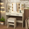 Vanity Set with 3-Color Lighting and Adjustable Brightness-White