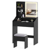Vanity Desk Set with Built-in Charging Station and Storage Drawers-Black