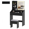 Vanity Desk Set with Built-in Charging Station and Storage Drawers-Black