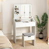 Vanity Desk Set with Built-in Charging Station and Storage Drawers-White