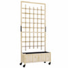 Outsunny Wooden Trellis Planter, Raised Garden Bed with Wheels, to Climb and Grow Vegetables, Herbs and Flowers, Natural
