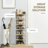 HOMCOM 7 Tier Shoe Rack Organizer Storage Shelf Wooden Display Cabinet for Entryway Living Room Bedroom Oak