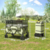 Outsunny Folding Garden Trolley, 180L Wagon Cart with Extendable Side Walls, for Beach, Camping, Festival, Green