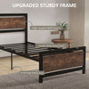 HOMCOM Single Size Metal Bed Frame with Headboard & Footboard, Strong Slat Support Solid Bedstead Base w/ Underbed Storage Space, Bedroom Furniture For Adults