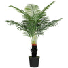 HOMCOM 120cm Artificial Areca Palm Tree with 9 PE Leaves, Decorative Artificial Plant with Plastic Pot and Flocked Soil, Fake Plant for Home Office Decor, Green